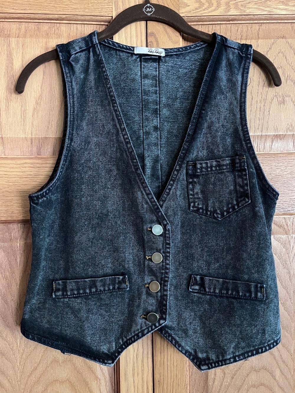 BeBop Black Washed Denim Vest‎